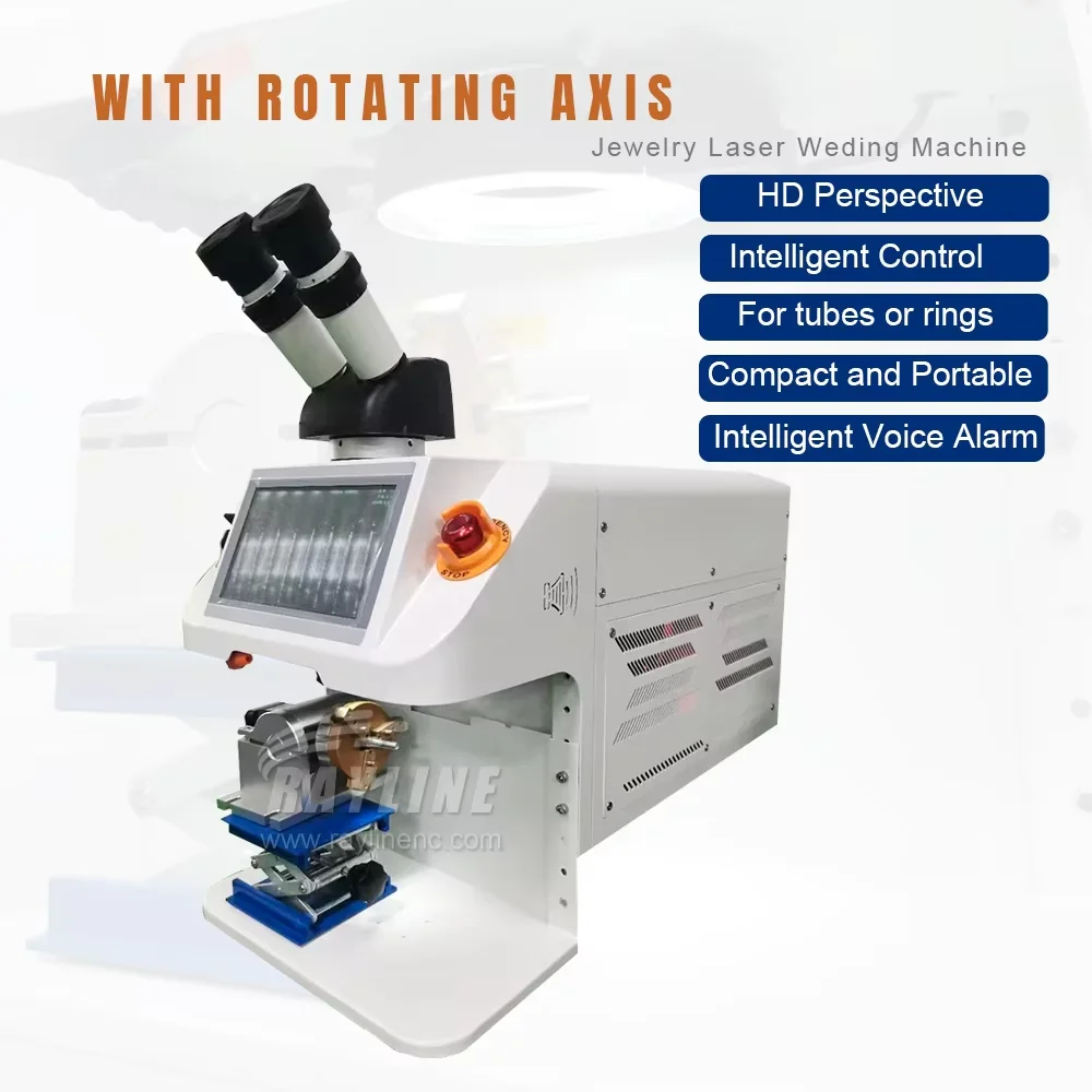 Mini máquina de solda a laser com eixo rotativo, soldador a laser, ouro, prata, soldador dental, jóias