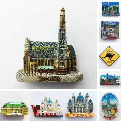 Austria Vienna Fridge Magnet Salzburg Innsbruck Tourism Souvenir Crafts Magnetic Refrigerator Stickers Hand Gift Home Decoration