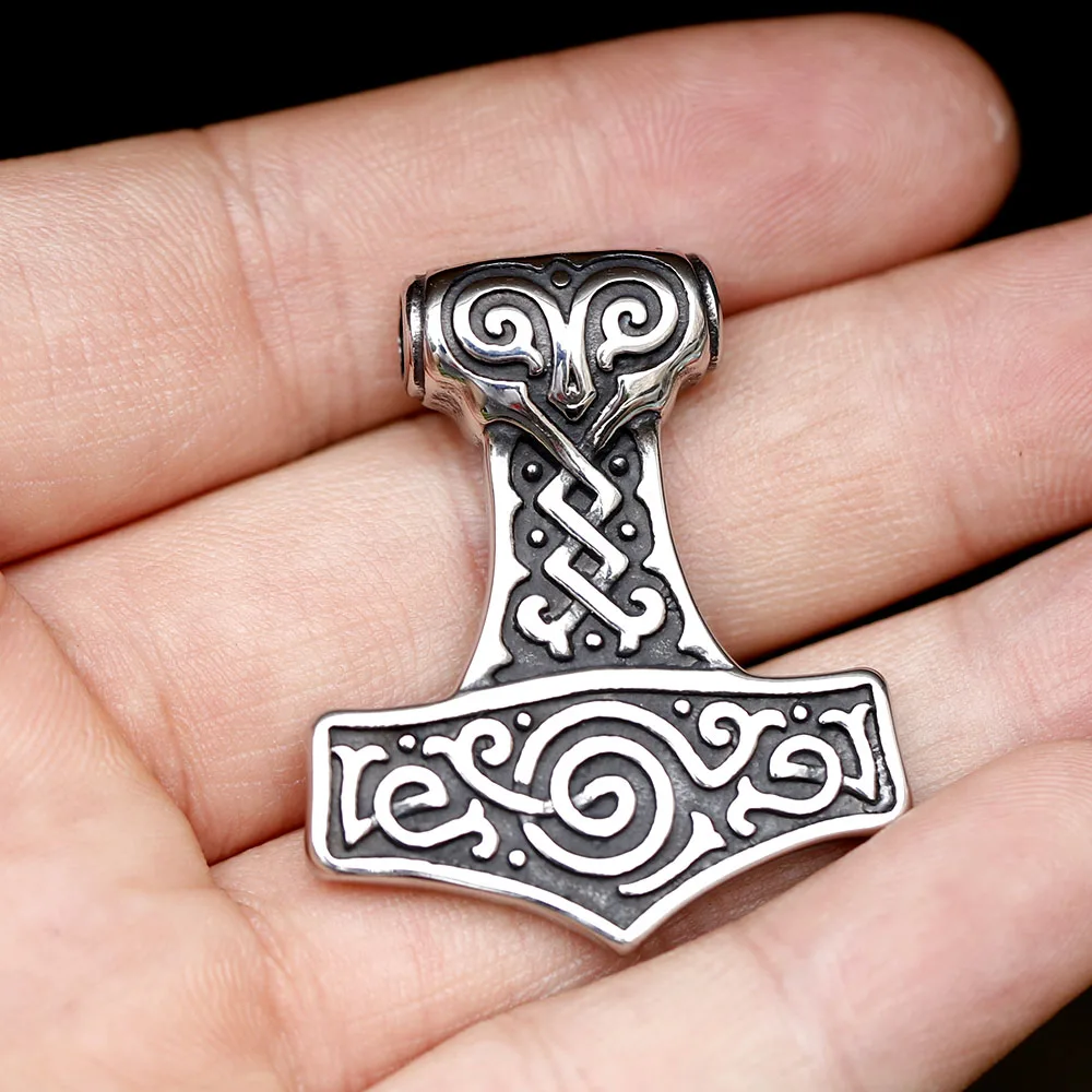 2023 New Style viking Vintage Nordic Thor Thor\'s Hammer Pendant For Men Stainless Steel Necklace Jewelry for gift free shipping