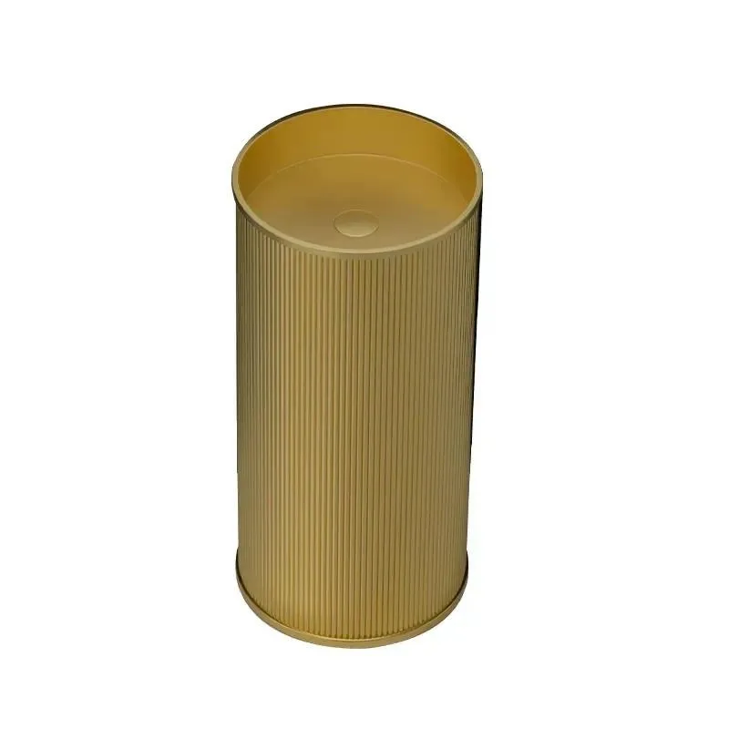 for Modern rectangular stainless steel column basin piece bathroom base sink combination floor vertical hotel sink