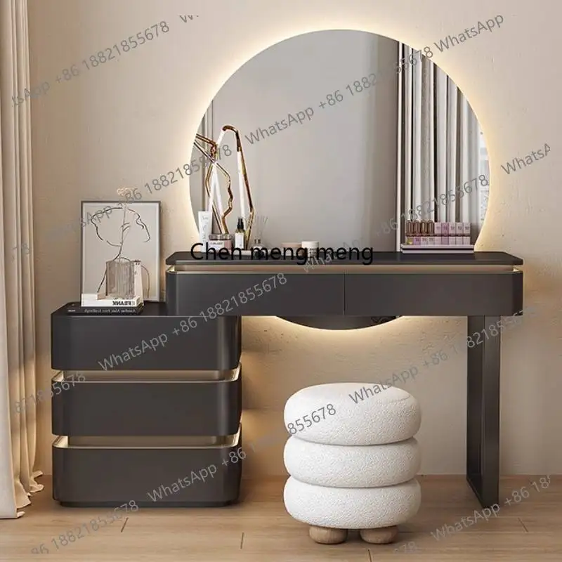 

Glossy Natural Makeup Vanity Desk Simple Hidden Modern Mirror Makeup Vanity Desk Black Vintage Kaptafel Bedroom Furniture