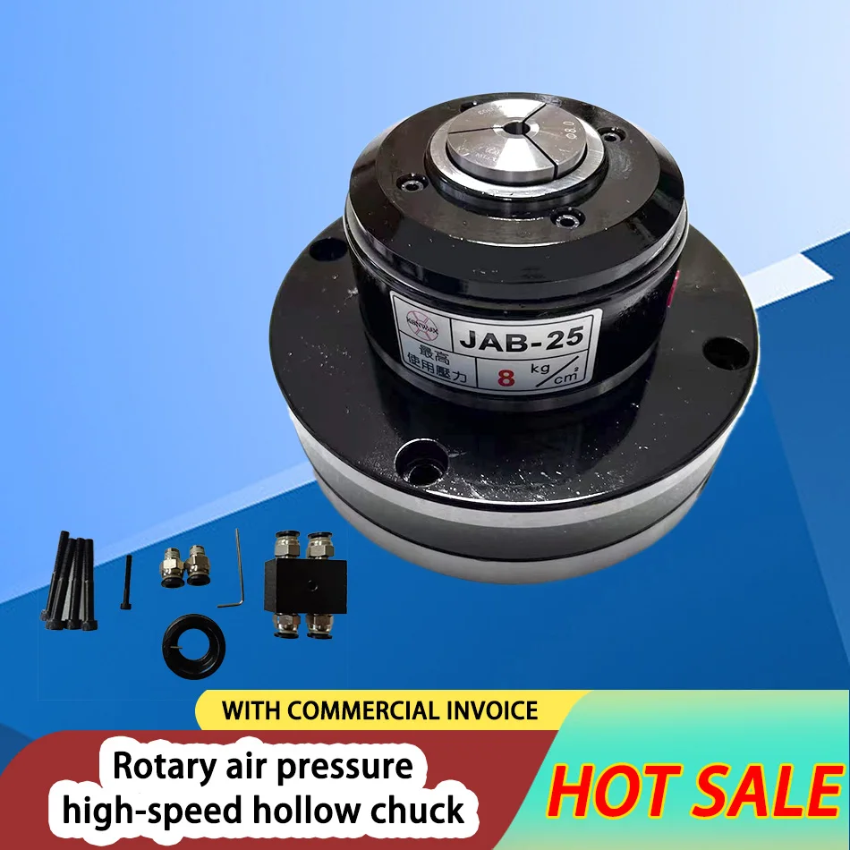 JAB-15/25/40 Rotary Air Pressure High-Speed Hollow Chuck Inside the Outer Clip Collet Clip Pneumatic Chuck Collet Chuck
