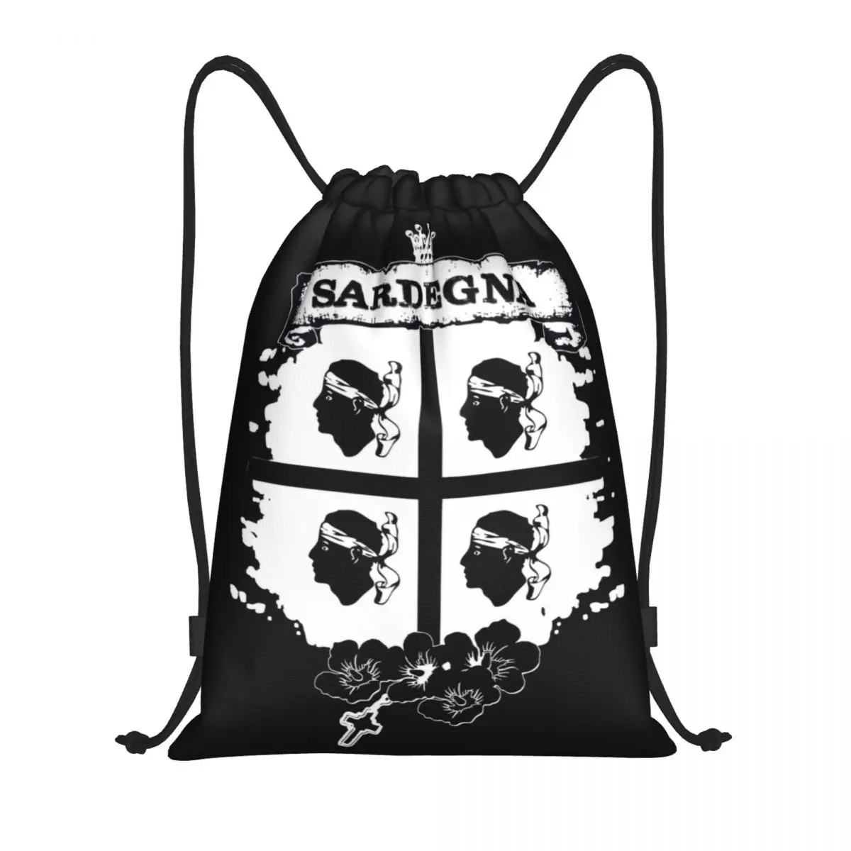 Custom Sardegna Coat Of Arms Drawstring Backpack Bag Men Women Lightweight Italy Sardinia Gym Sports Sackpack Sacks for Shopping