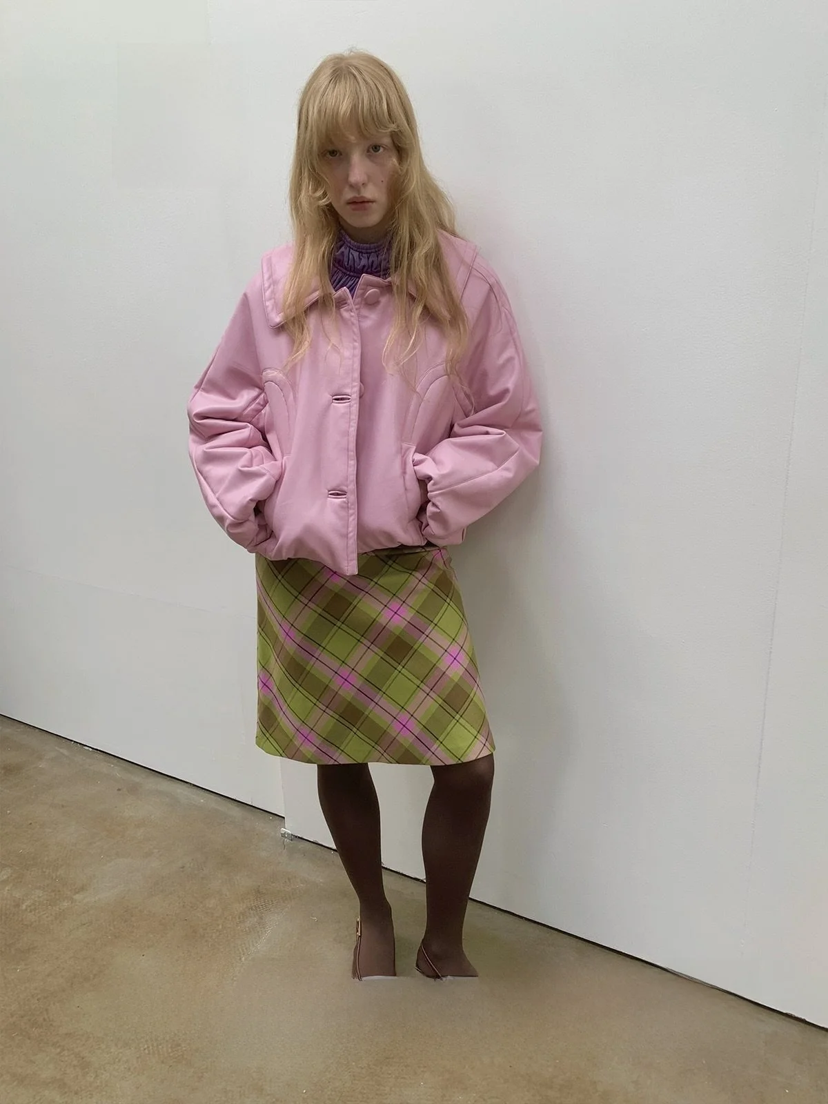 

S Pink Split Design Faionable Flip Collar Cotton Jaet Outerwear Leather Coat ort Sle Synthesis Fabric Youth Faion