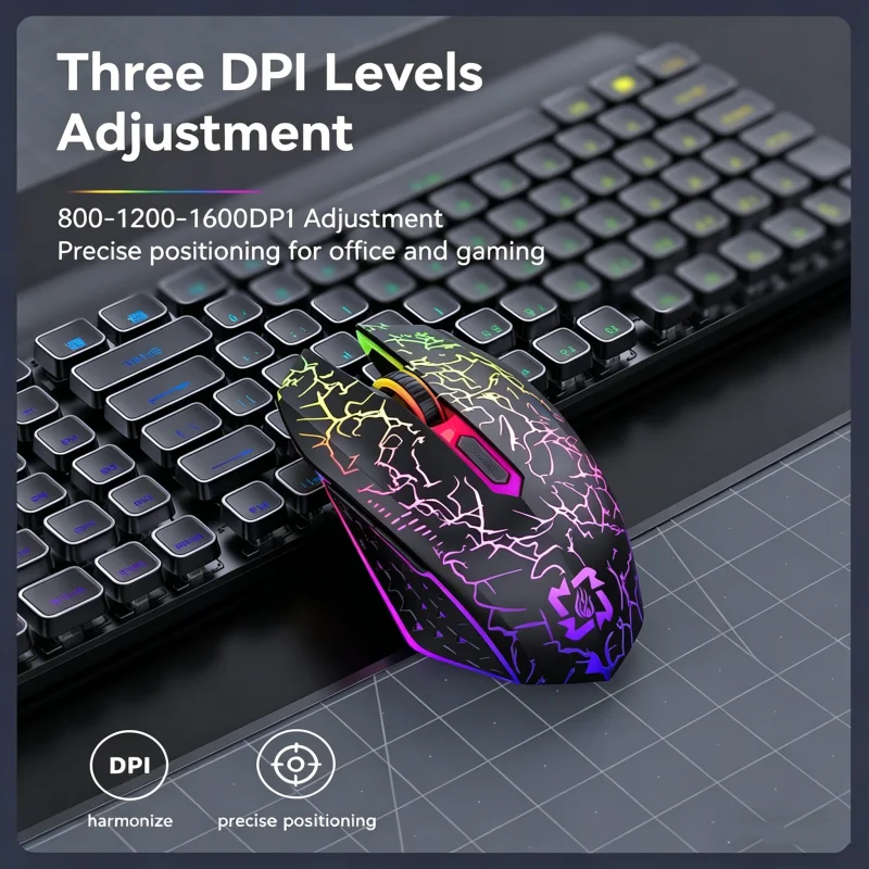 

Bluetooth 5.2 Mouse RGB 2.4G Wireless Mouse Dual-Mode Gaming Mouse 6 Buttons Silent Mouse For MacBook Tablet Laptops Computer