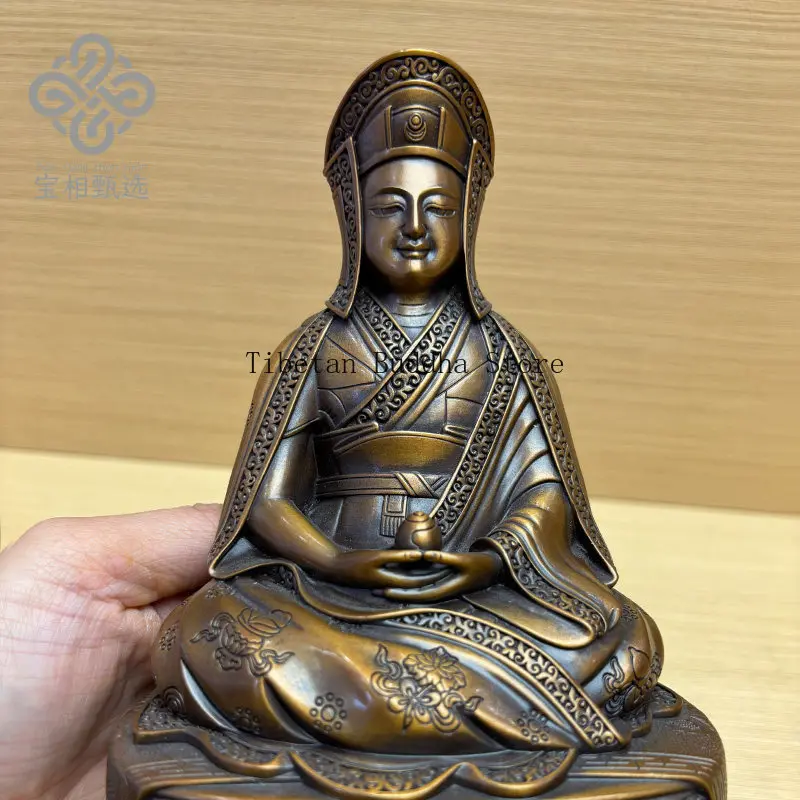 Статуя Будды из чистой меди с позолотой Kagyu Gangboba, коллекция Purple Copper Treasure Selection U1, Тибетский буддийский храм Тантра.