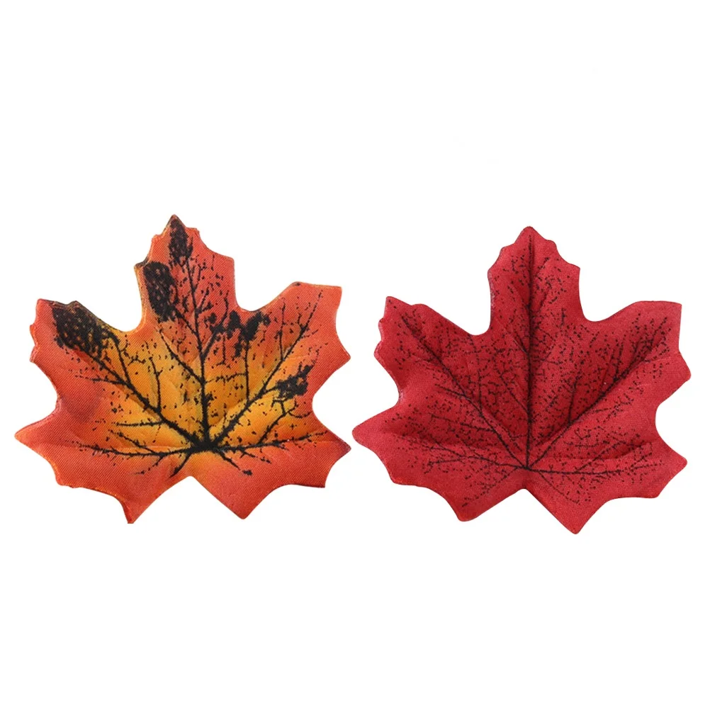 

150 Pcs Maple Leaves Faux Autumn Decorations Multicolor Non Autumn Maple Leaf Fading Realistic Wedding Party Store