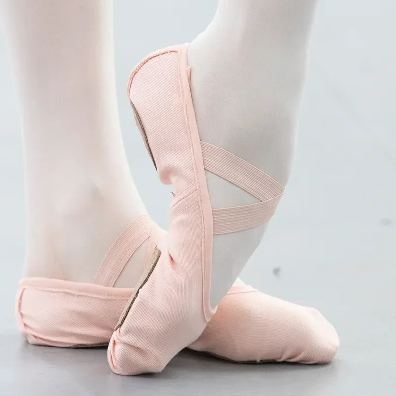 Zapatos de Ballet profesionales de vendaje elástico, zapatillas de Ballet de malla de lona elástica, zapatos de punta de baile, bailarinas