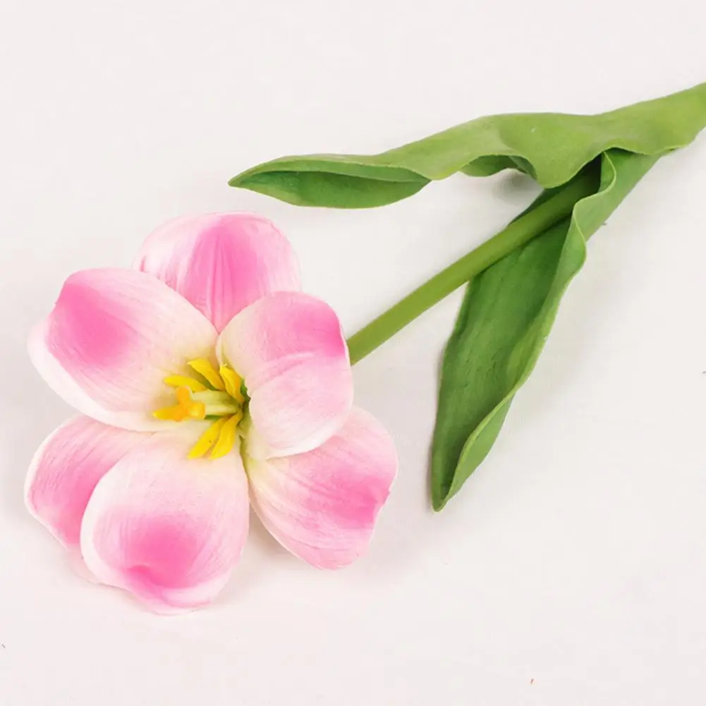 زهور التوليب الاصطناعية الواقعية باقة توليب اصطناعية واقعية مع سيقان قابلة للانحناء لديكور المنزل محاكاة وهمية لأي #5