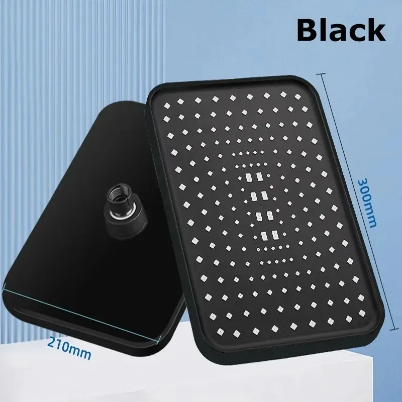 جديد 14 بوصة ارتفاع ضغط أعلى رذاذ رأس دش المطر تدفق أكبر Supercharge رأس دش الأمطار 360 °   توفير المياه الدوارة