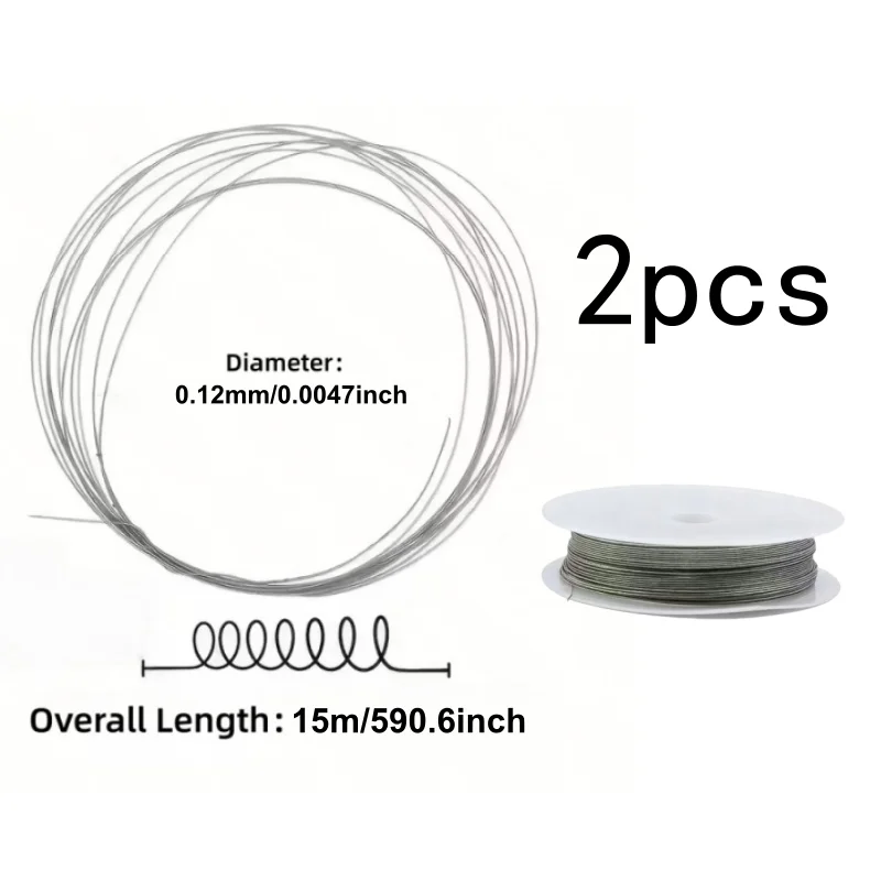 2Sets 0.12mm High-Strength Diamond Wire 15m Professional for Jade Marble Granite Efficient Cutting