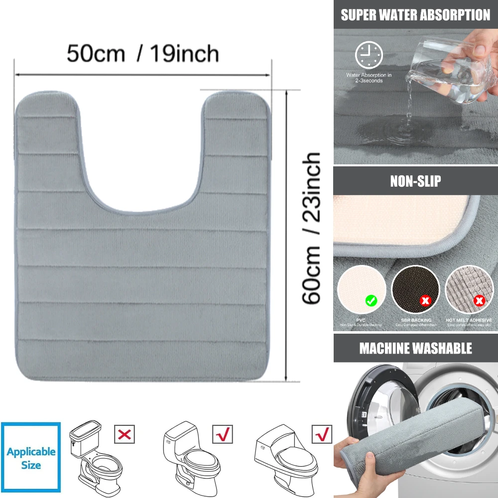 Alfombra antideslizante de baño en U – espuma viscoelástica absorbente - imagen 5