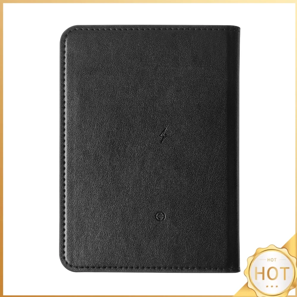 Smart Passport Holder with Location Tracking Anti-Lost PU Leather Multi-Card Slot Travel Wallet for IOS Wireless Charging