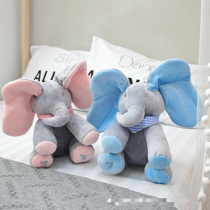 New Hide-and-seek Elephant Plush Toy Baby Hide-and-seek Game Toy Singing Interactive Musical Toys Gifts