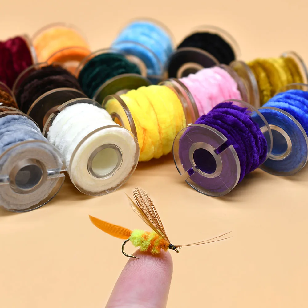 Chenilla oropel multicolor para atar moscas de pesca - imagen 2