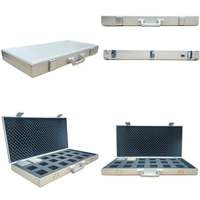 Customizable-Silver Striped Aluminum Alloy Aluminum Box Hardware Accessories Storage Display Box Portable Multifunctional