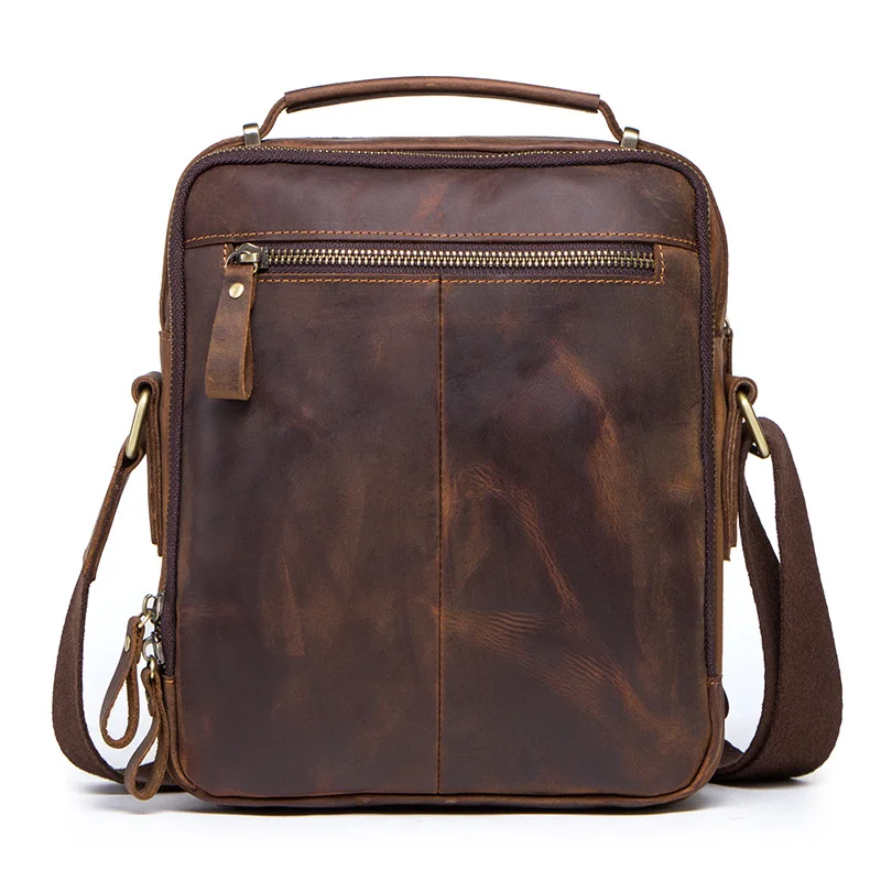 

Crazy Horse Leather Men's Shoulder Bag Vintage Messenger s Men Bolsos Male Crossbody s Man's Handbag Sling