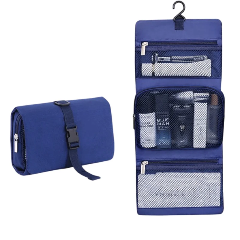 Japanese Style Snap Folding Toiletry Bag Hook Business Trip Toiletries Storage Bag High Quality Cosmetic Bag