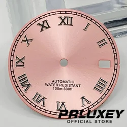 Nh35 29mm Pink Dial Watch Dial For NH35A 4R35 Movement Roman Numerals Watch Faces Replacement Parts