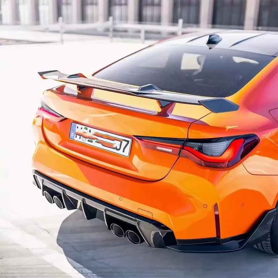 For BMW 2 3 4 Series M2 M3 M4 F87 G20 G22 G82 Carbon Fiber Tail fins Rear Trunk Spoiler Guide Wing Rear Wing Car Trunk Diverter