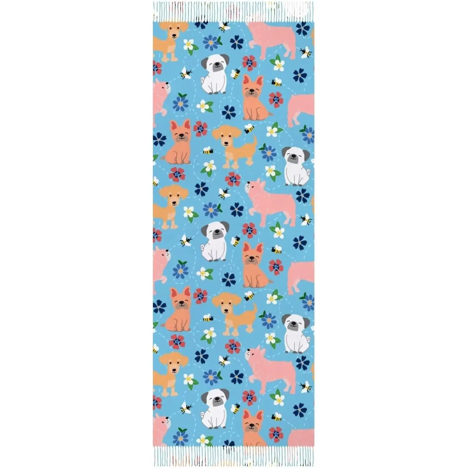 

Теплый мягкий зимний легкий кашемировый длинный шарф для женщин, подарки на каждый день, путешествия, офис, милый красочный принт щенка