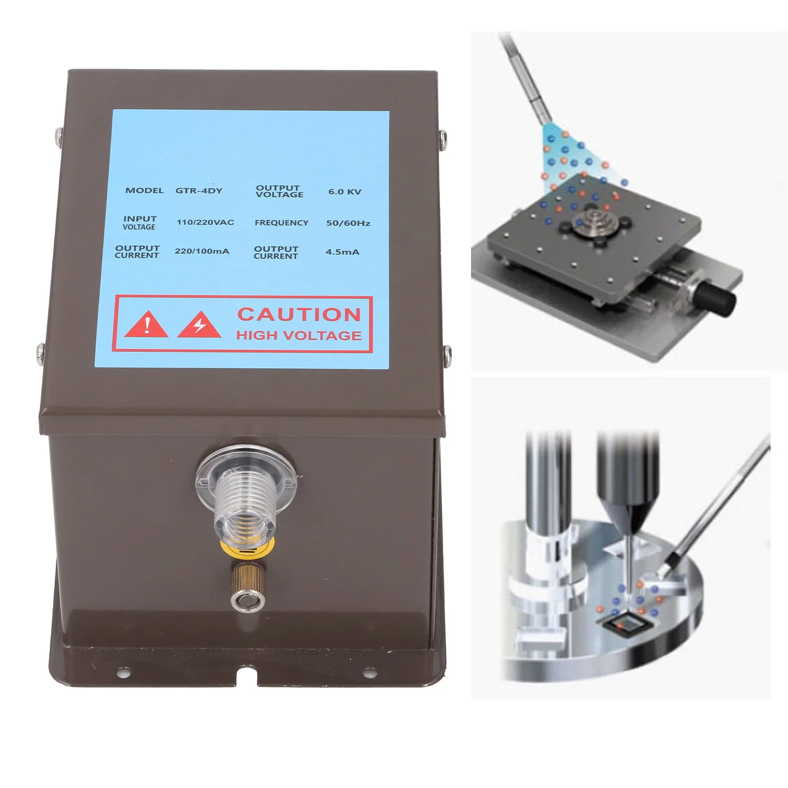 مصدر طاقة قضيب مؤين مضاد للكهرباء الساكنة - مخرج واحد 6.0 كيلو فولت، إزالة ثابتة فعالة مع تصميم جرح نحاسي ثابت