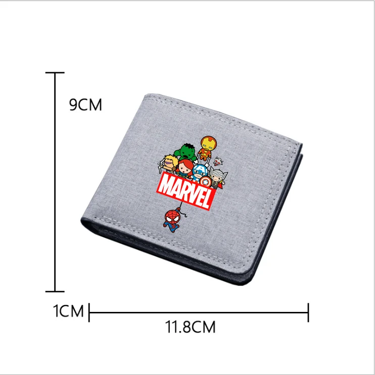 Disney-monedero plegable de Los Vengadores de Marvel para hombre, billetera con estampado de dibujos animados de película de Anime, Mini bolsa de