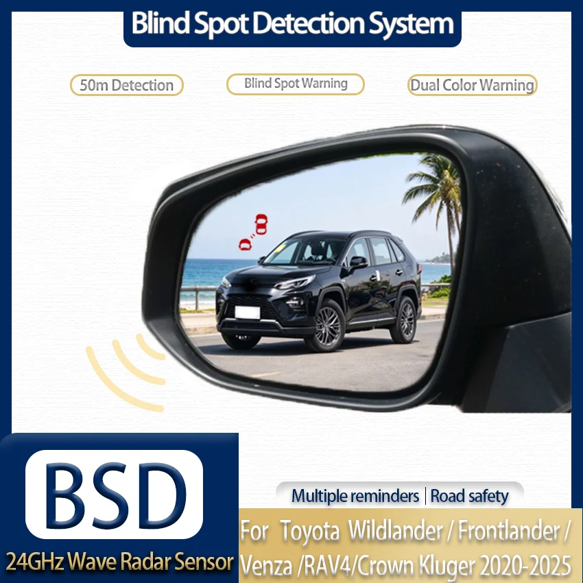 24GHz BSD BSM Blind Spot Monitor Lane Change Assist for Toyota Wildlander/Frontlander/Venza/RAV4/Crown Kluger 2020-2025