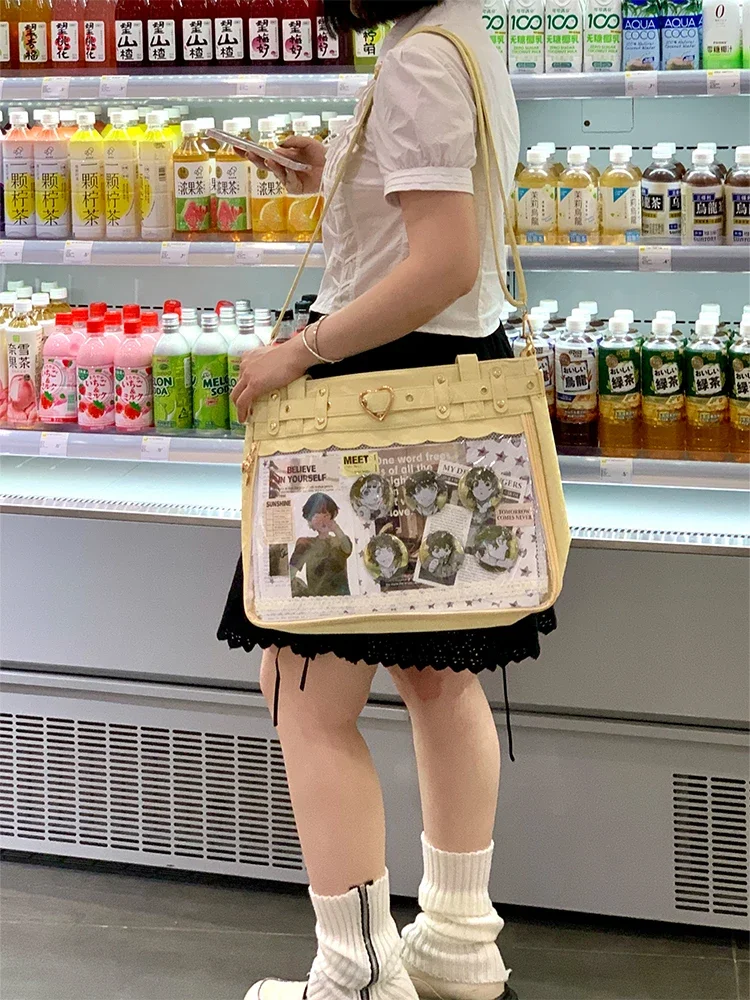 Tote Bags for Women Subculture Punk Goth Transparent Itabag Handbags Leather Shoulder Bag Bolso