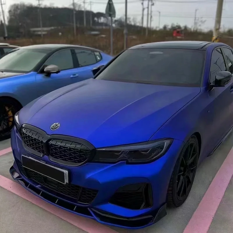 Pellicola Adesiva per Auto Blu Cromato Opaco, Decorazione Carrozzeria, Vinile per Wrapping Completo, Pellicola Elettroplaccata Blu Cambia Colore