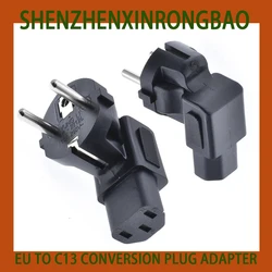 Angled C13 EU conversion plug 2 pins 4.8mm European Type F Adapter Plug to IEC C13  wire grounding converter for change plug