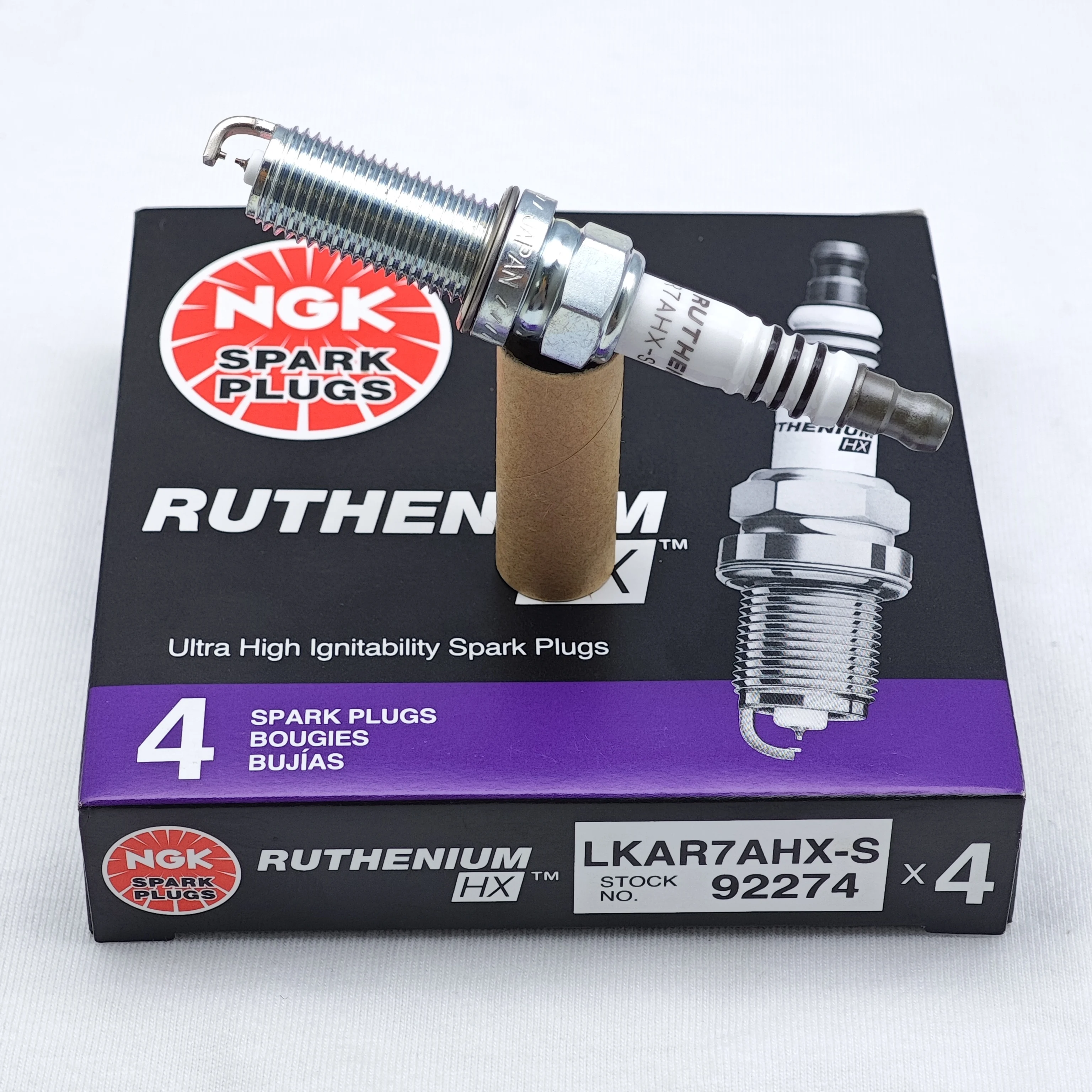 4pcs NGK Ruthenium HX Spark Plug LKAR7AHX-S 92274