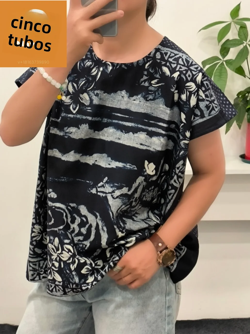 Ete-2025-nouveaute-haute-qualite-pur-coton-bleu-colorant-impression-oulder-sve-haut-carre-design-ethnique-sens-irt