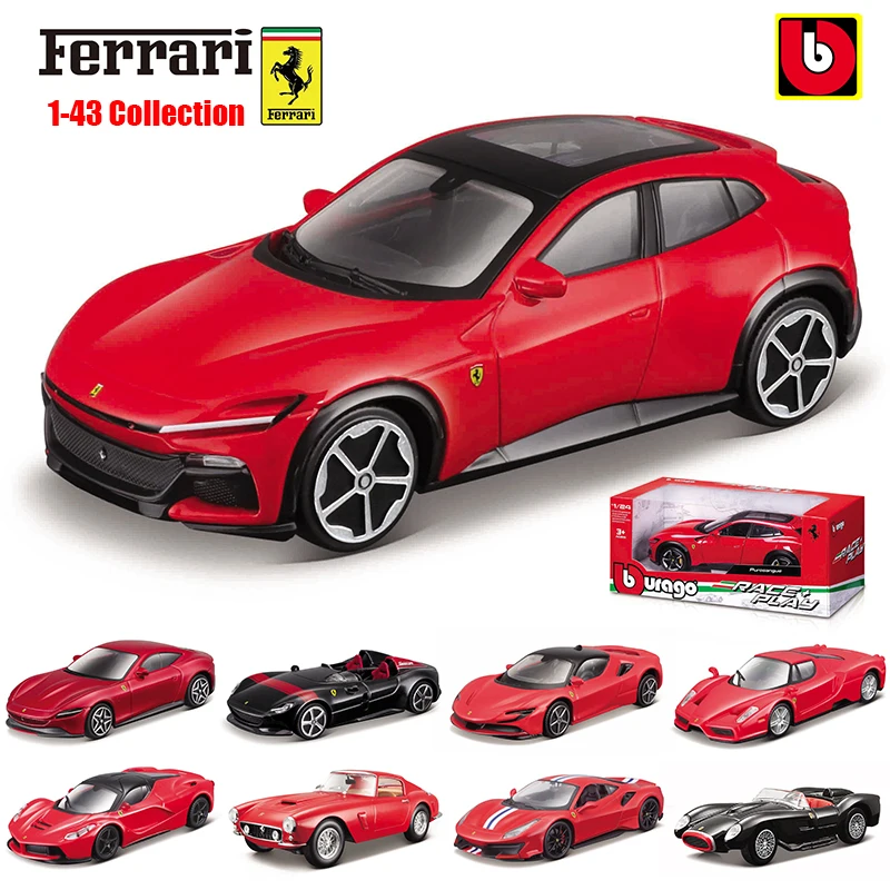 Bburago 1:43 Ferrari Purosangue series Purosangue sp2 488GTB 250GTO SF90 ROMA alloy luxury car die-casting car model toy gift