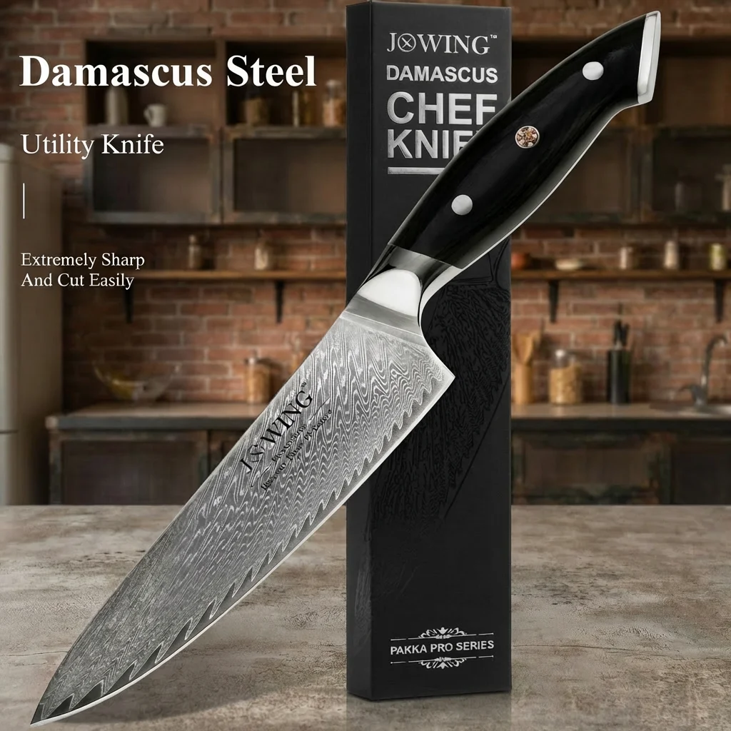 

Профессиональные дамасские ножи, кухонные ножи, многофункциональные японские ножи с лазерной текстурой, ножи для приготовления пищи, кухонные принадлежности.