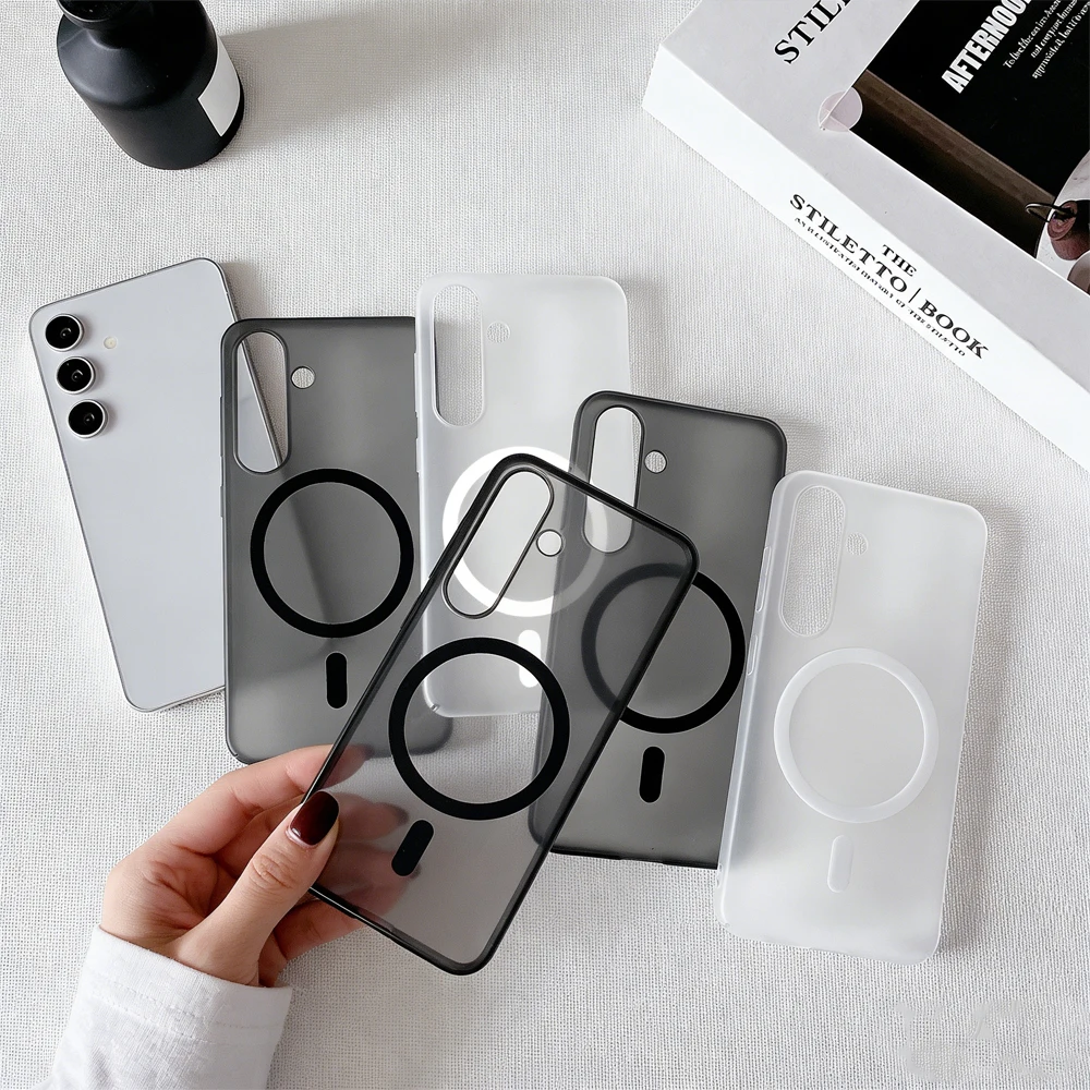 Magnetische Handyhülle für Samsung Galaxy S26 Ultra S25 S22 S23 Plus S24 A17 A56 A57 A37 A07 A35 mit Linsenschutz, Matt und Transparent