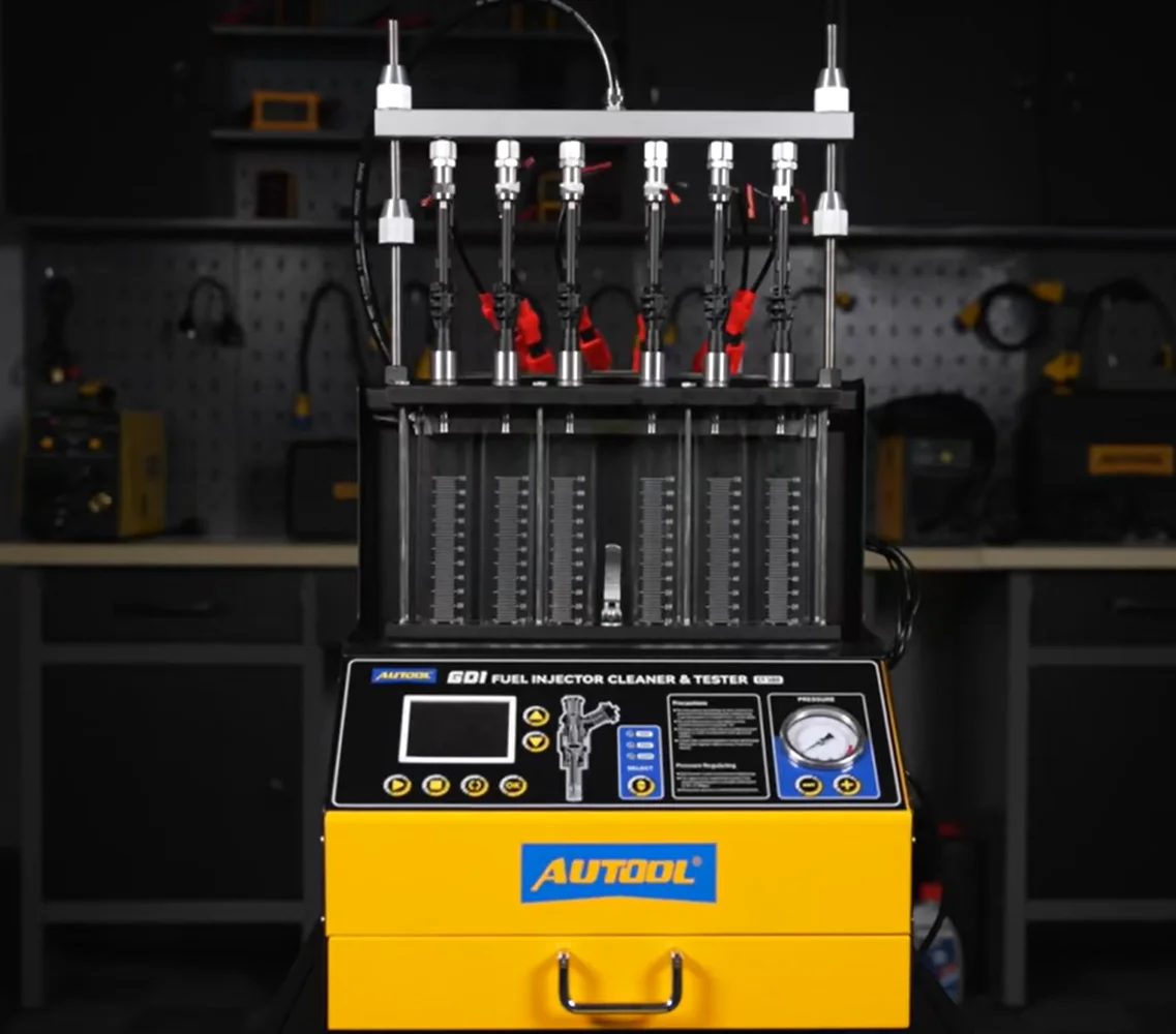 New AUTOOL CT500 Fuel Injector Cleaner And Tester Machine GDI EFI FEI for Car & Motorcycle 6 Cylinders Engine Maintenance Tool