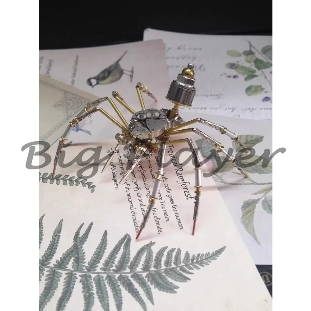 Steampunk mechanical core spider model handmade Diy3D precision 3D puzzle ornament