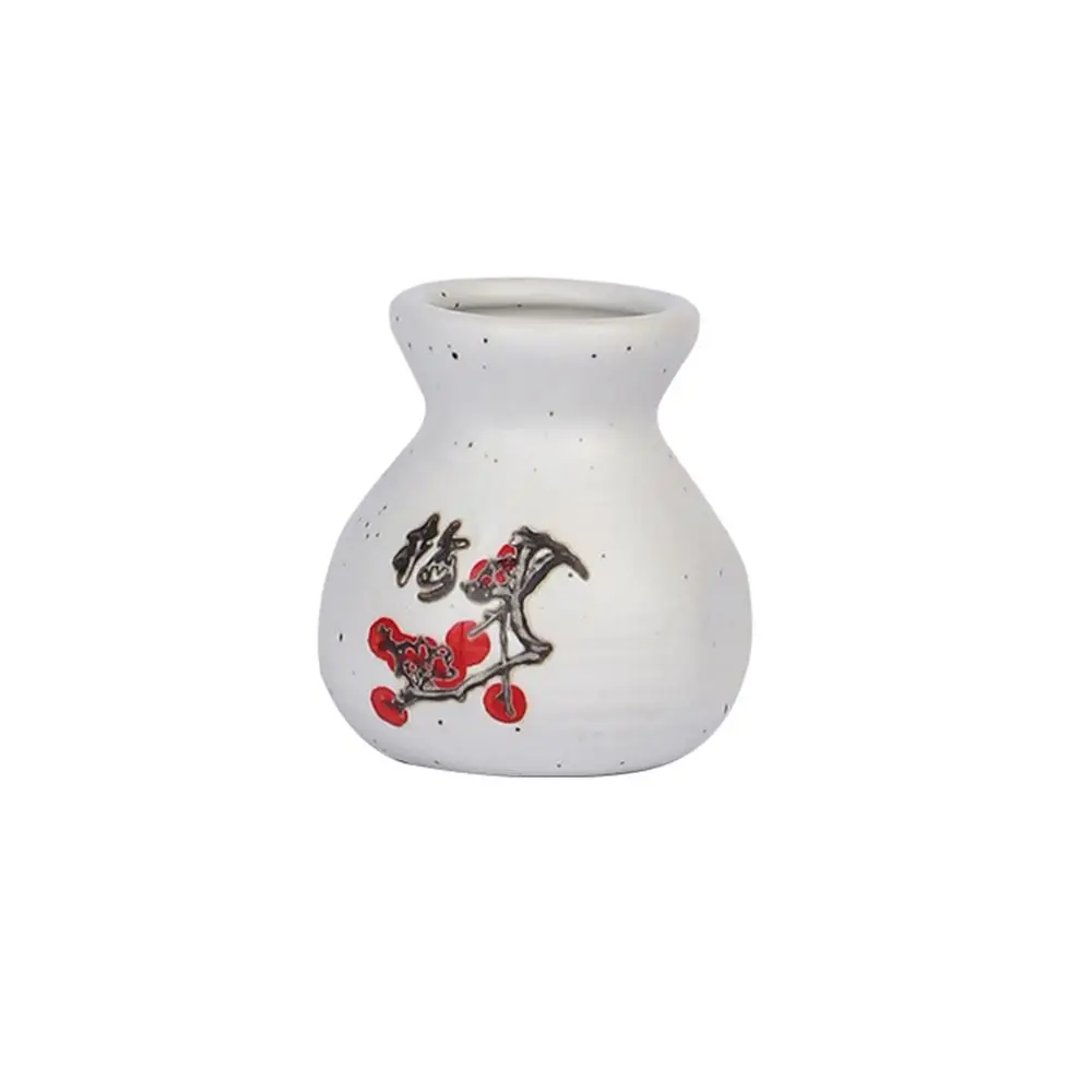 Japanese Style Ceramic Toothpick Holder Simple Mini Toothpick Dispenser Box Retro Small Vases Decor Cotton Swab Storage Jar