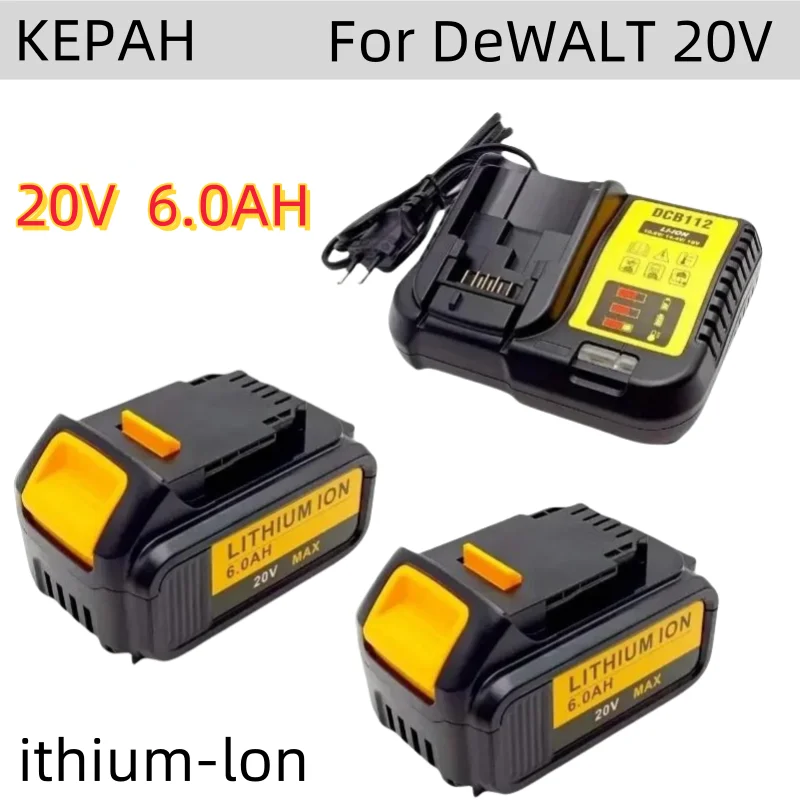 20V 6Ah DCB203 Li ion Battery Replacement for DeWalt 18v 20Volt Max Lithium Ion Batteries DCB206 DCB205 DCB204 DCB200Power Tools