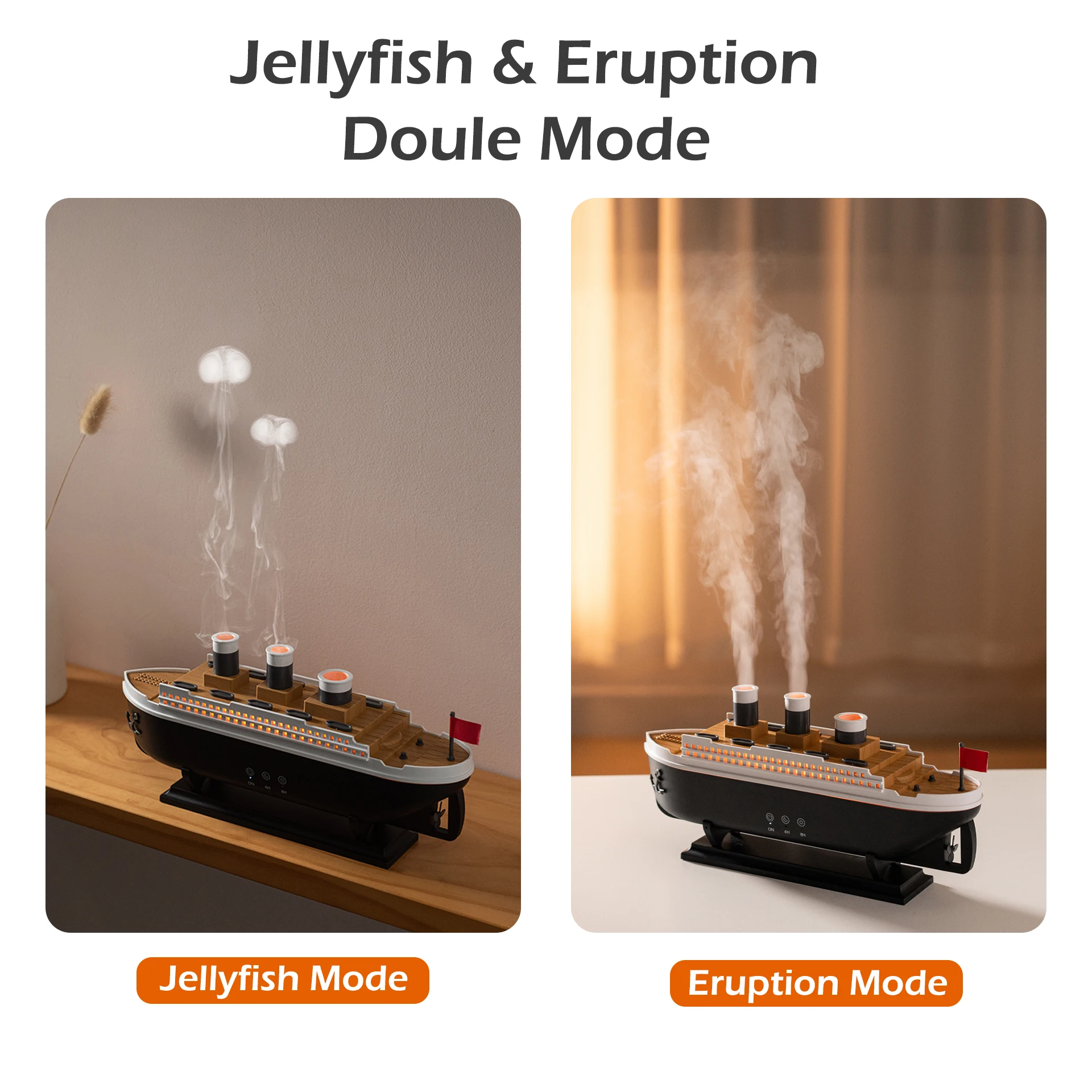 Titanic Ship Model Air Humidifier Home 250ml Remote Control Essential Oil Jellyfish Smoke Ring Spray Aroma Diffuser Humidifiers - view 5
