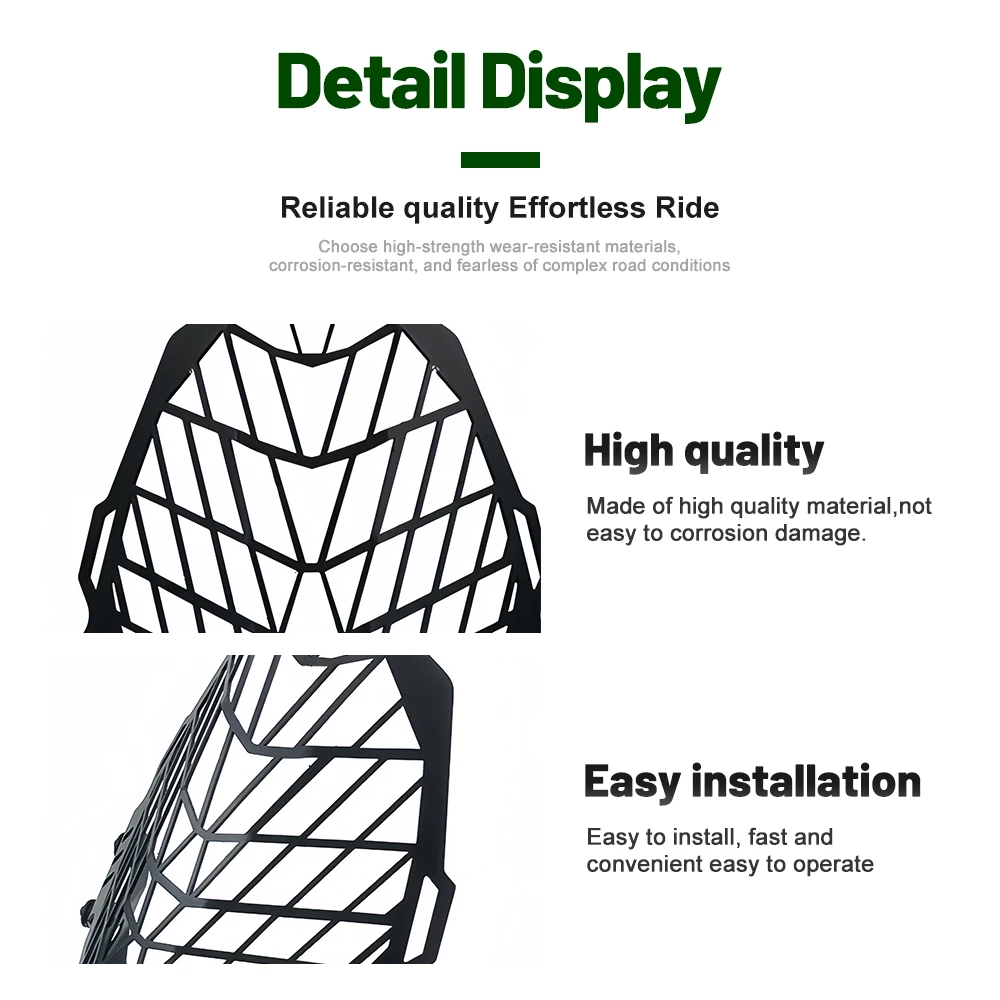 FOR Suzuki DL1000 DL650 Motorcycle Headlight Guard Cover Metal Mesh Protector Black Corrosion-Resistant 6