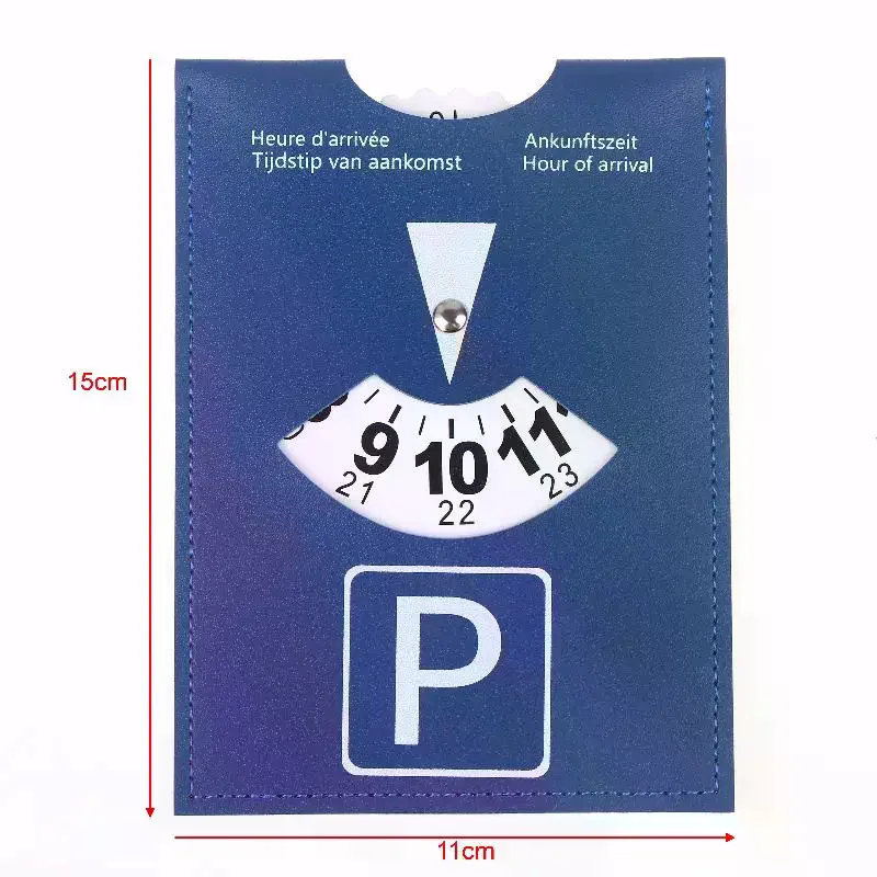 Reliable 4-Language PU Leather Parking Disc - European Design Universal Fit for Cars.