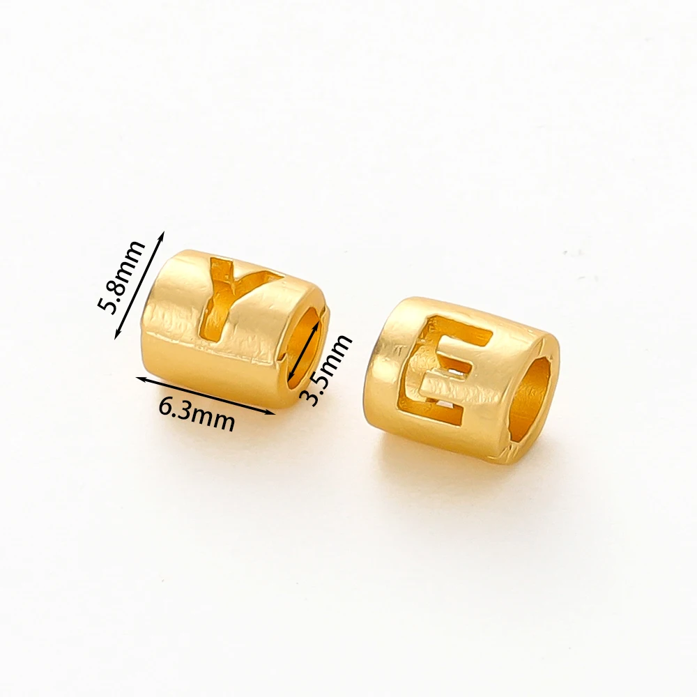 10pcs/lot Gold Color Alloy 26 Letter Digital Round Spacer Beads DIY Jewelry Making Supplies Bracelets Necklace Beaded Component