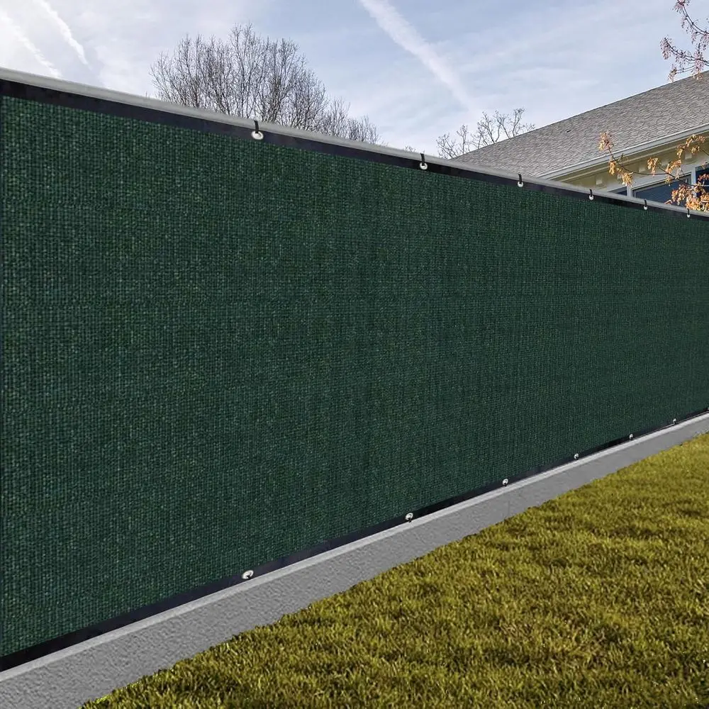 

Customizable 5ft x 138in Dark Green Privacy Screen for Outdoor Spaces: Dust and Noise Reduction Mesh Fence