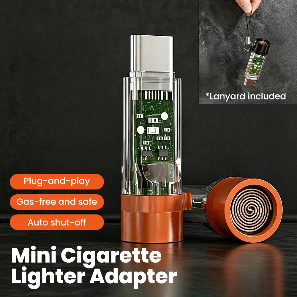 Portable Mini USB C Cigarette Lighter Type C Windproof Rechargeable Lighter for iPhone 15 16 17 Android Outdoor Camping