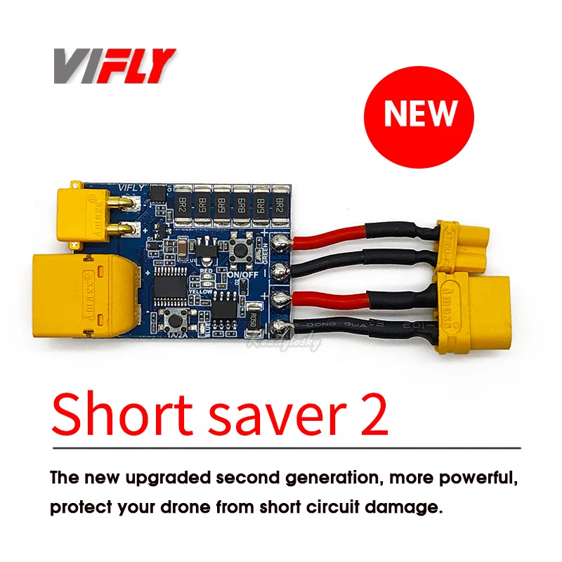 VIFLY ShortSaver 2 Smart Smoke Stopper Electronic Fuse to Prevent Short-Circuit & Over-Current for FPV Racing RC Drone