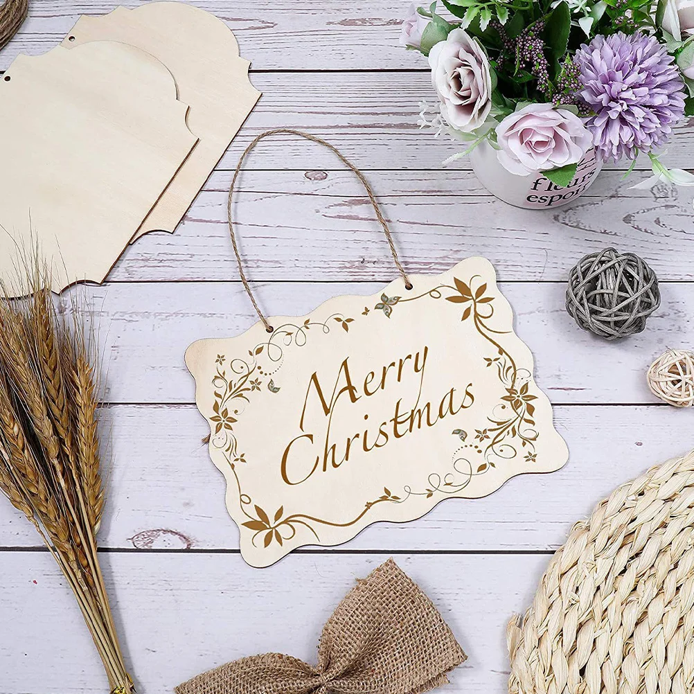 

12pcs Blank Signs Unfinished Hanging Wood Plates Diy Wooden Cutouts For Craft Projects Wood Slices Decorative Plaque Handicraft