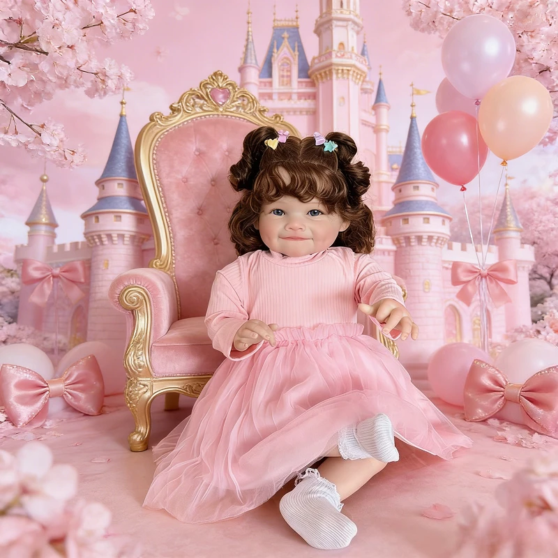 

24-дюймовая (60 см) кукла-реборн Райя с вьющимися волосами, реалистичное хлопковое тело, игрушка для детей