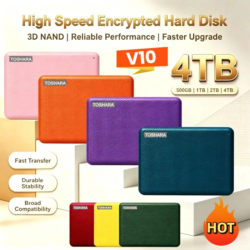 2026 New Large Capacity External SSD 1TB 2TB 4TB Portable Storage Device USB 3.0 Solid State Backup Hard Drive for Mac PC Laptop